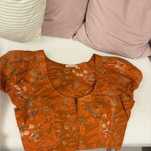 Ulla Johnson Rust Floral Blouse